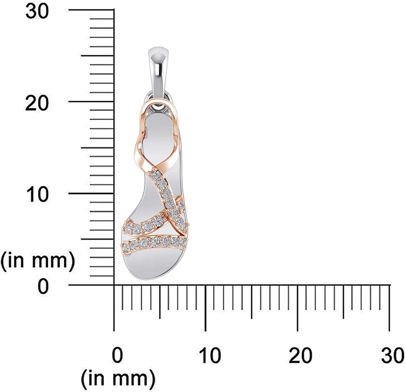 14k Gold Finish Flip Flop Pendant Slipper Beach Fancy Sandals Two Tone Diamond Pendant Necklace 18" Chain Footbed Sandal Slippers Pendant Necklace