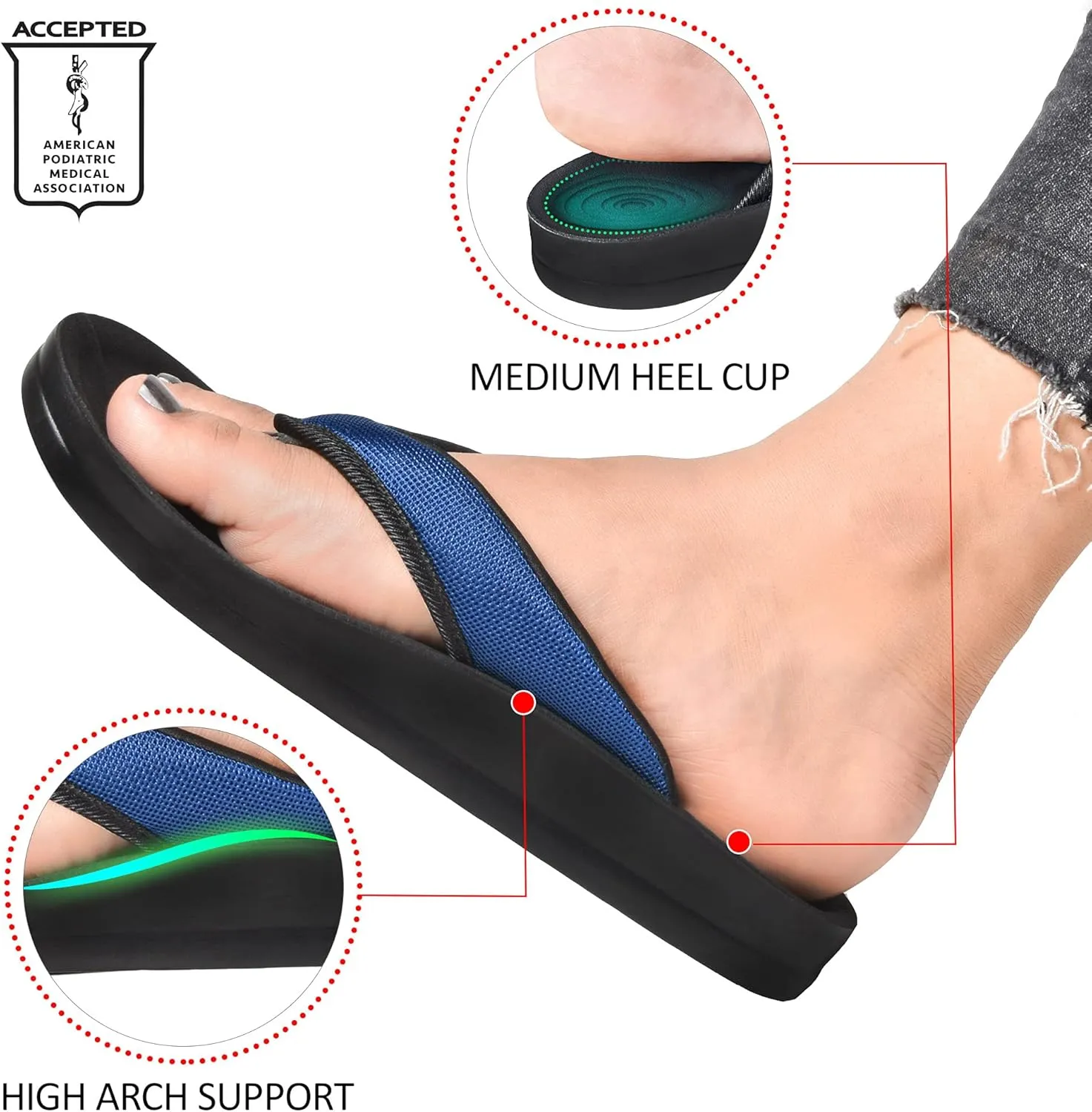 AEROTHOTIC Women's Enhalus Arch Support Thong Sandals