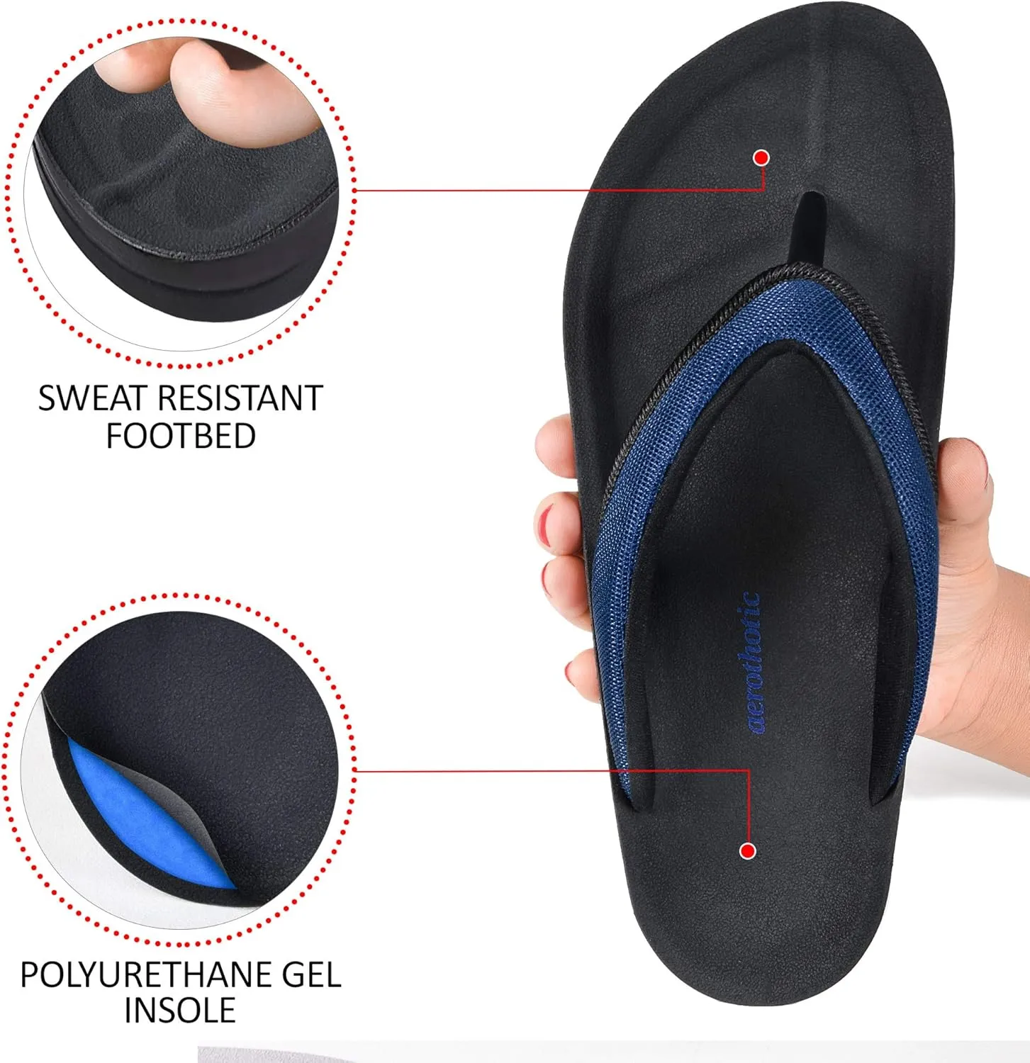AEROTHOTIC Women's Enhalus Arch Support Thong Sandals