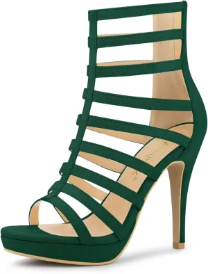 Allegra K Women's Stiletto Platform Heels Strappy Gladiator Heel Sandals