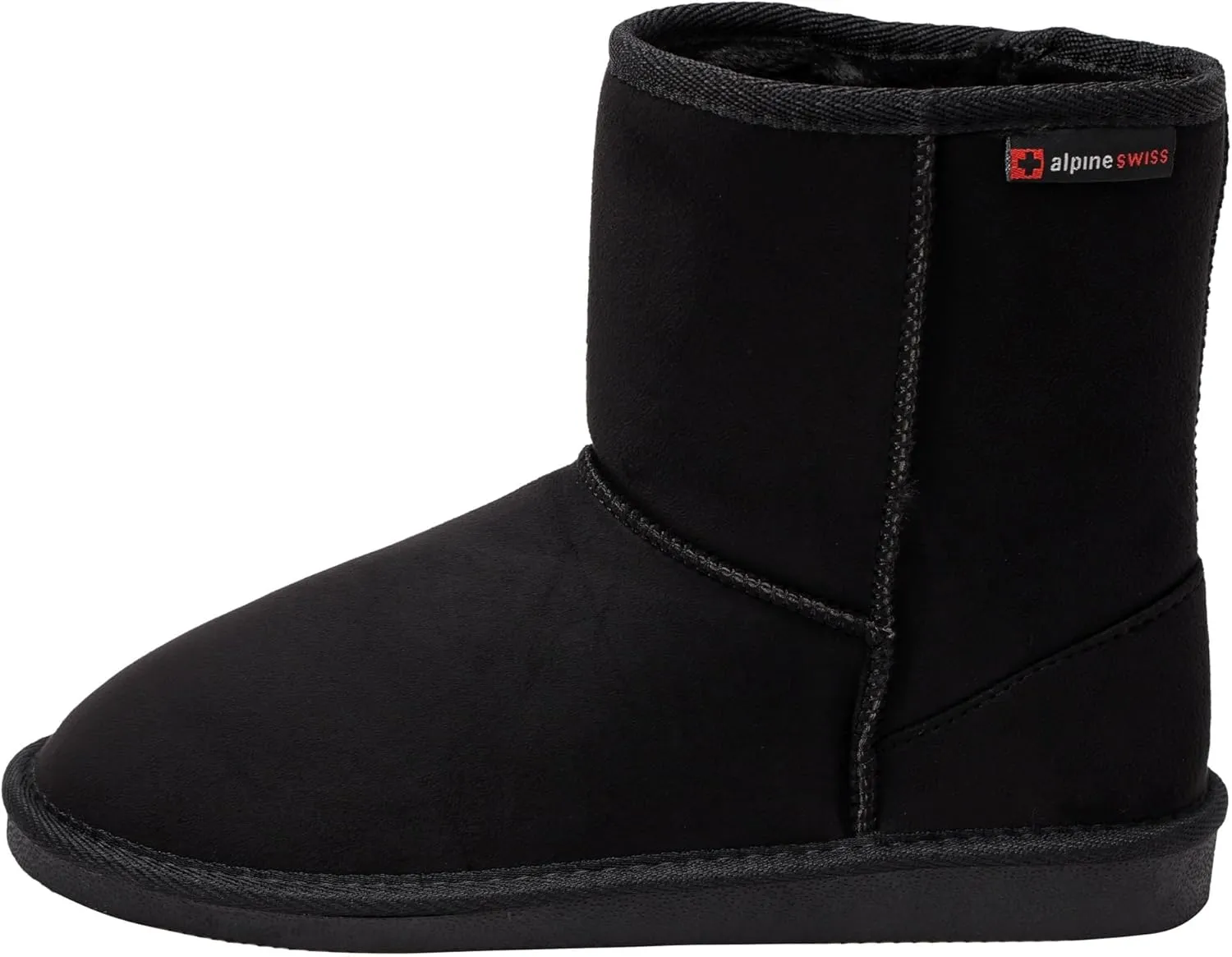 Alpine Swiss Laura Women’s Short Winter Boots Faux Suede Sherpa Lined Warm & Comfortable with Anti-Slip Sole