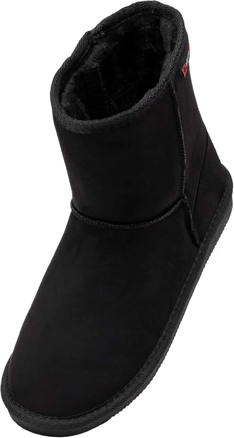 Alpine Swiss Laura Women’s Short Winter Boots Faux Suede Sherpa Lined Warm & Comfortable with Anti-Slip Sole