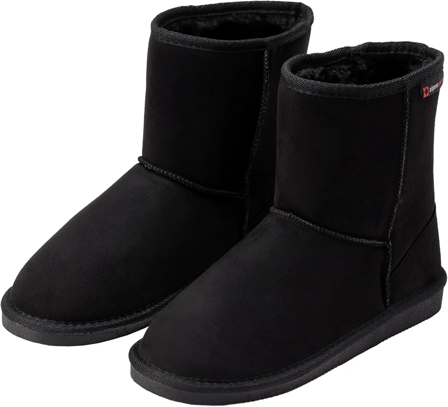 Alpine Swiss Laura Women’s Short Winter Boots Faux Suede Sherpa Lined Warm & Comfortable with Anti-Slip Sole