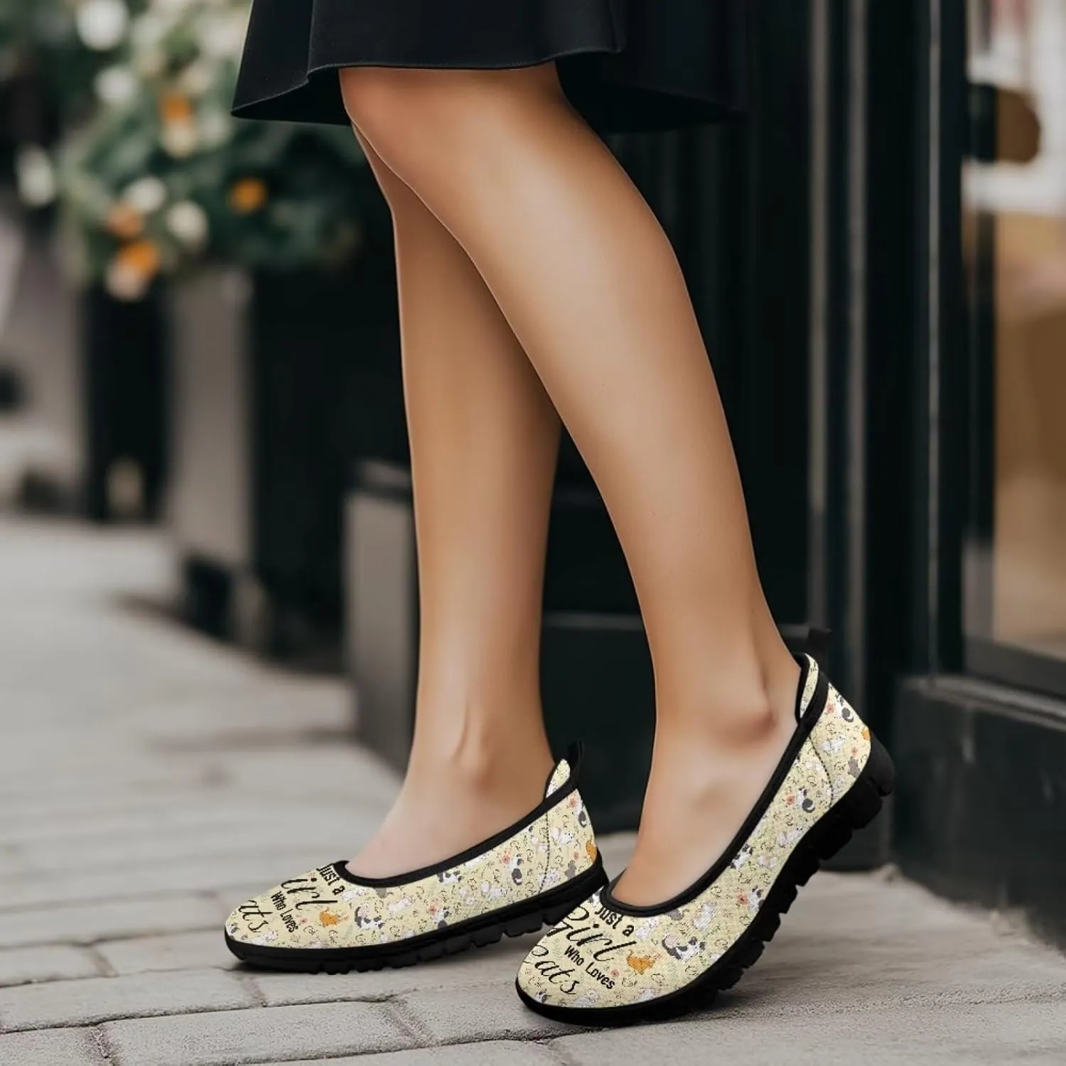 Animal Print Shoes for Women Slip On Loafer Flats Mesh Comfortable Ballet Shoes for Nurses Walking and Work Casual Style