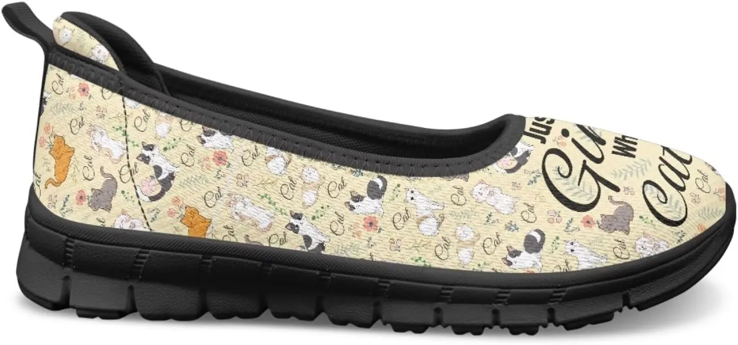 Animal Print Shoes for Women Slip On Loafer Flats Mesh Comfortable Ballet Shoes for Nurses Walking and Work Casual Style