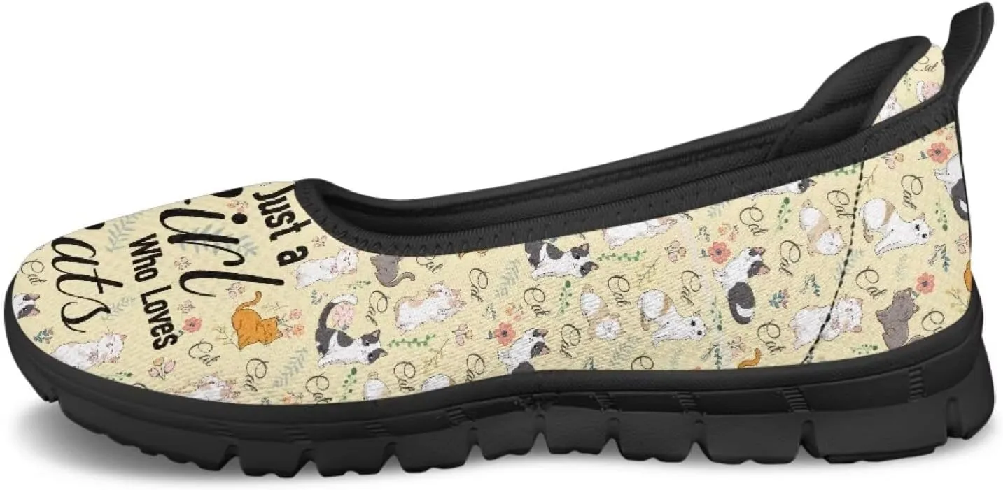 Animal Print Shoes for Women Slip On Loafer Flats Mesh Comfortable Ballet Shoes for Nurses Walking and Work Casual Style