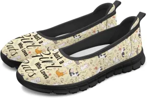 Animal Print Shoes for Women Slip On Loafer Flats Mesh Comfortable Ballet Shoes for Nurses Walking and Work Casual Style