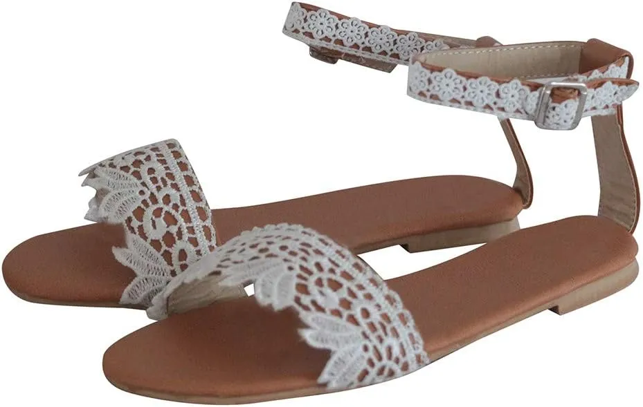 Aniywn Womens Flip Flops Sandals Bohemian Floral Open Toe Casual Flats Sandals Summer Slide Beach Walking Shoes
