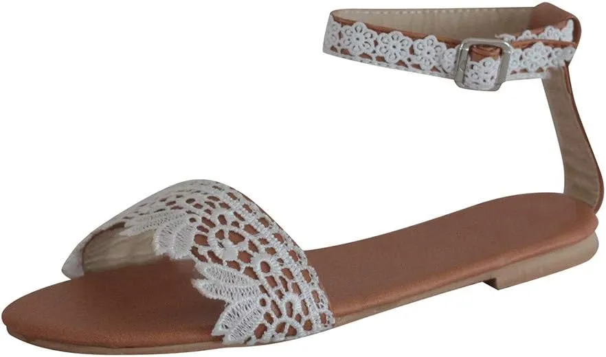 Aniywn Womens Flip Flops Sandals Bohemian Floral Open Toe Casual Flats Sandals Summer Slide Beach Walking Shoes