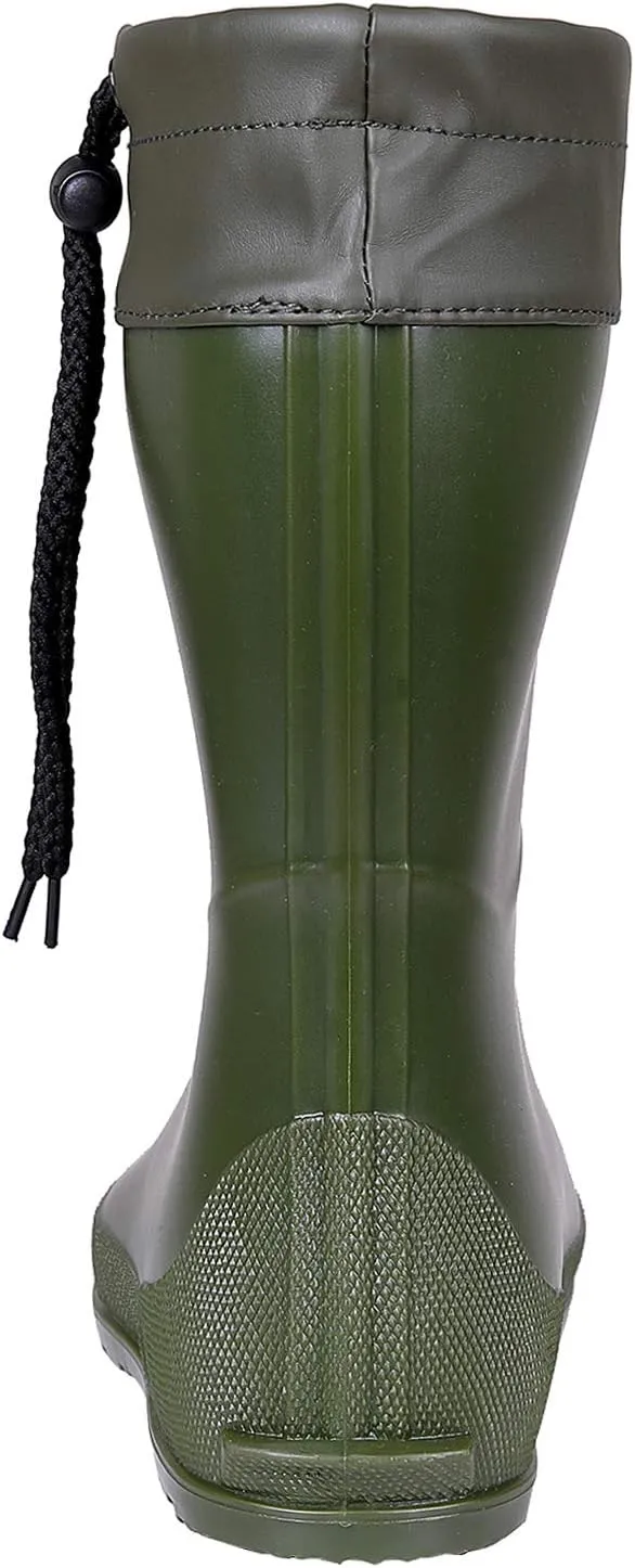 Asgard Packable Tall Rain Boots for Women Waterproof Rubber Garden Boots Ultra Lightweight Flat Mud Boots- NOT FOR WIDE CALF