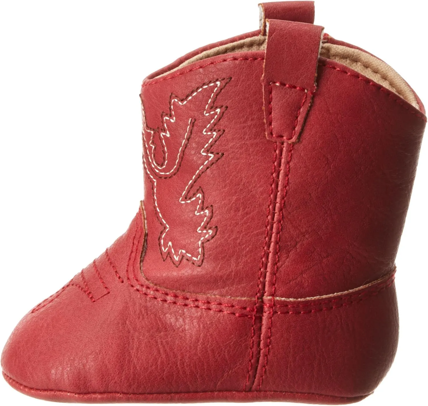 Baby Deer Faux-leather Soft Sole Western Boot for Infant Boys or Girls/Baby First Steps non-Slip with Ornamental Cowboy Stitch and Hook-and-loop Closure