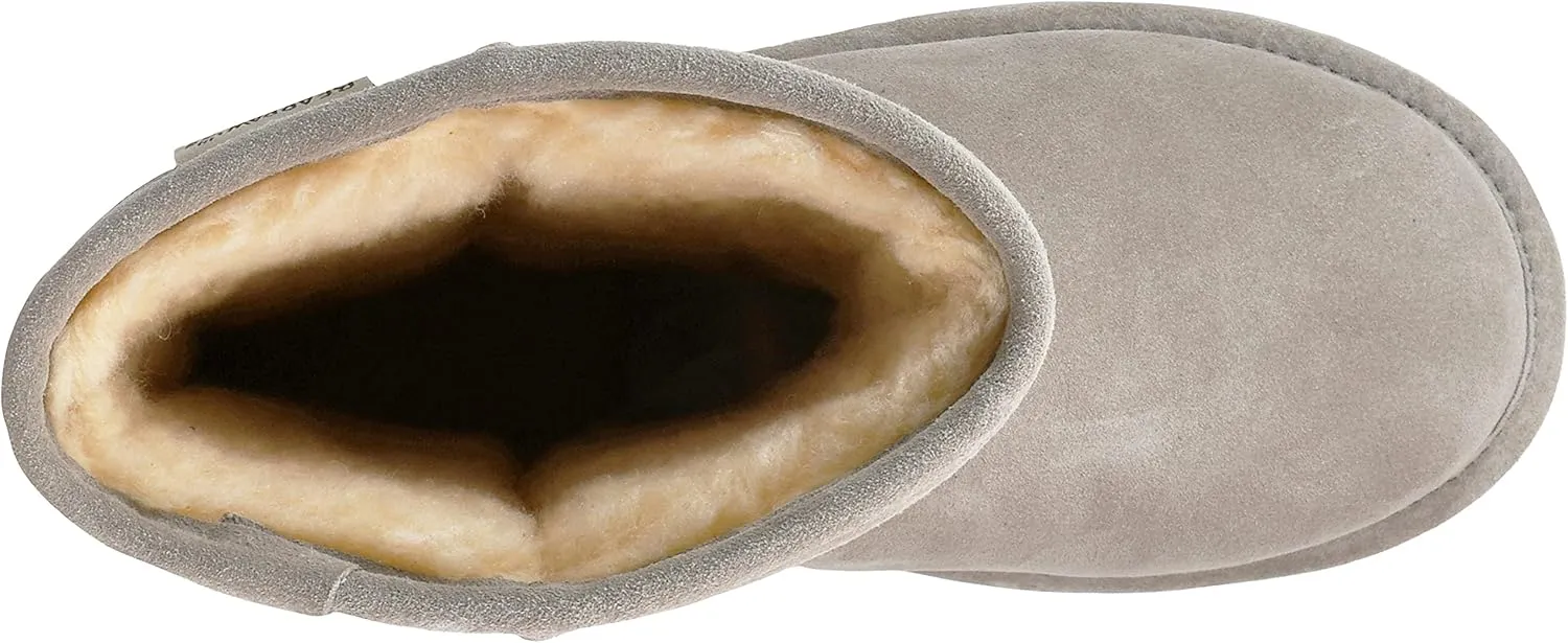 BEARPAW Emma Short Women's Classic Winter Slip On Boots, Lightweight Suede Boots, Multiple Colors