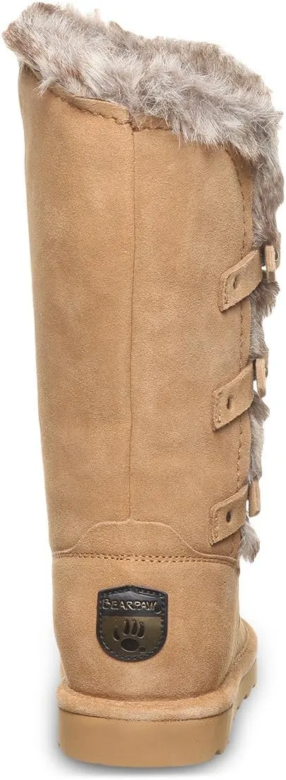 BEARPAW Women's Emery Classic Suede Slip on Winter Boot Snow