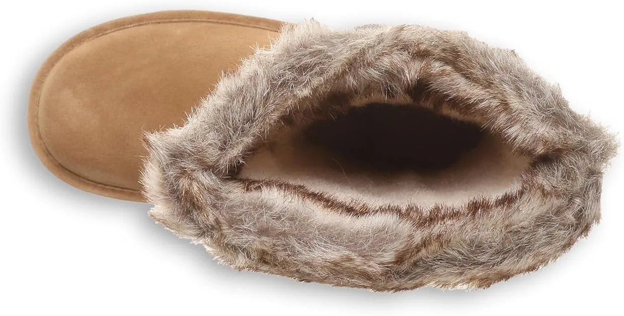 BEARPAW Women's Emery Classic Suede Slip on Winter Boot Snow