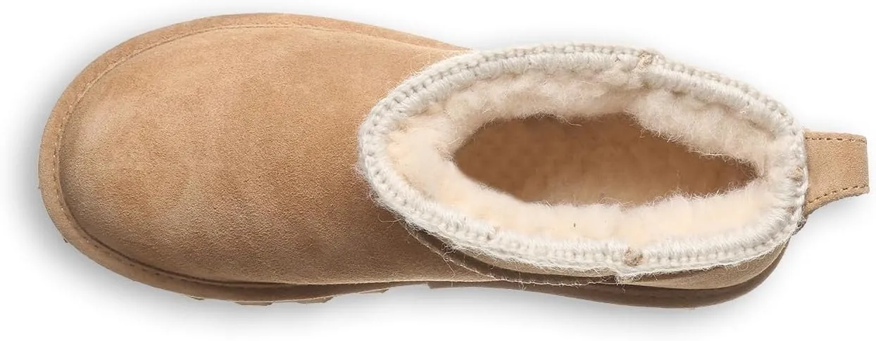 BEARPAW Women's Shorty Crochet Multiple Colors | Women's Ankle Boot | Women's Slip On Boot | Comfortable Winter Boot