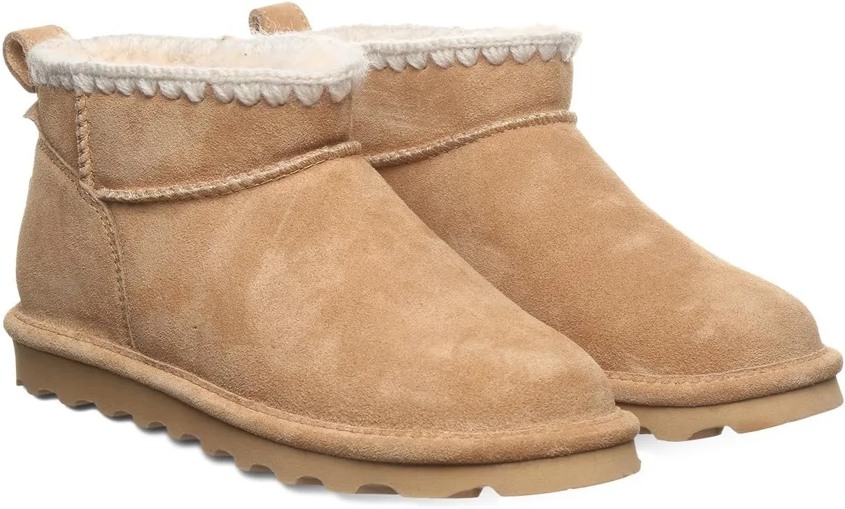 BEARPAW Women's Shorty Crochet Multiple Colors | Women's Ankle Boot | Women's Slip On Boot | Comfortable Winter Boot