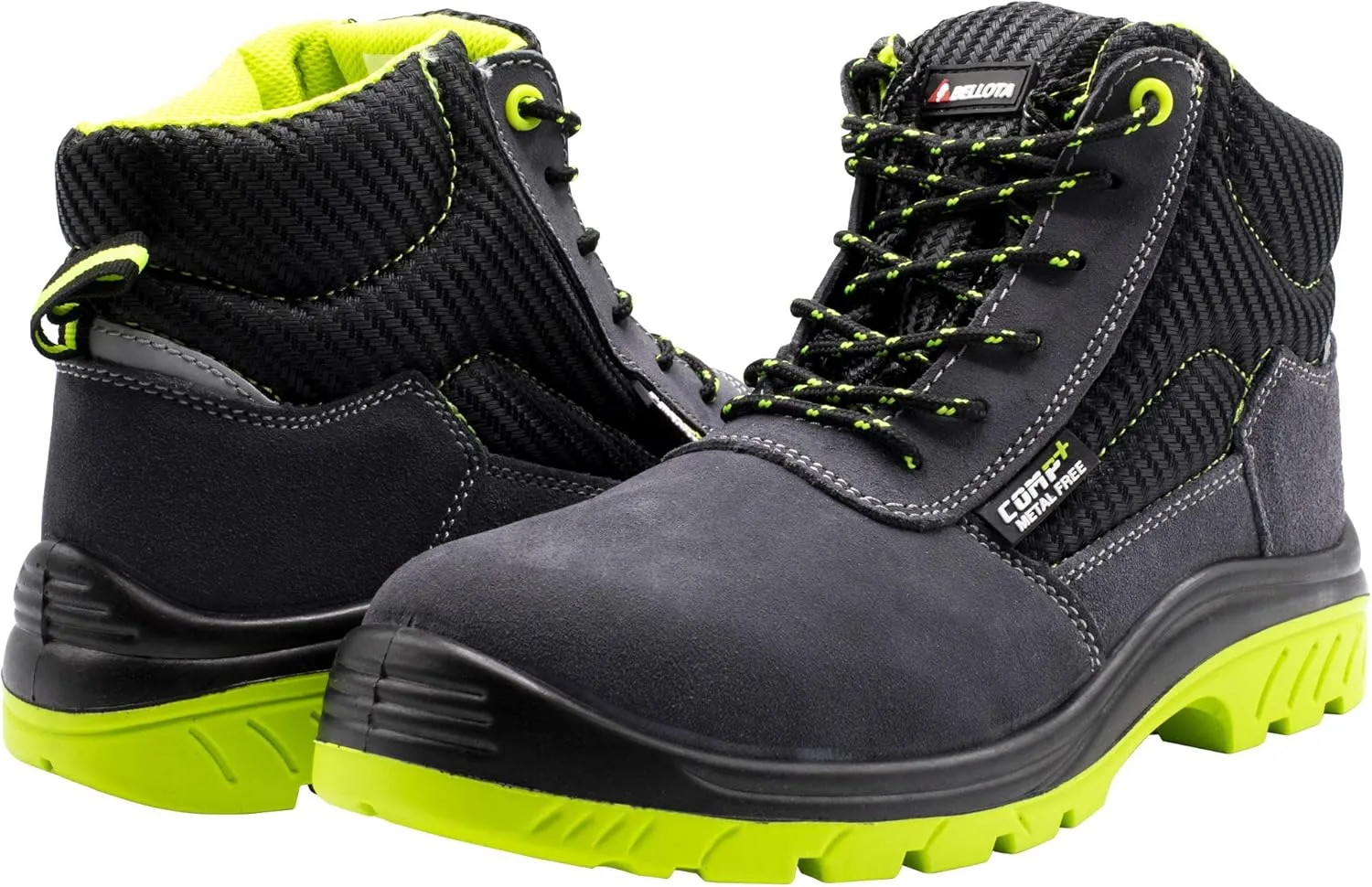 Bellota Bota Serraje Comp  S1P, Black Green ( Verde), 45 EU