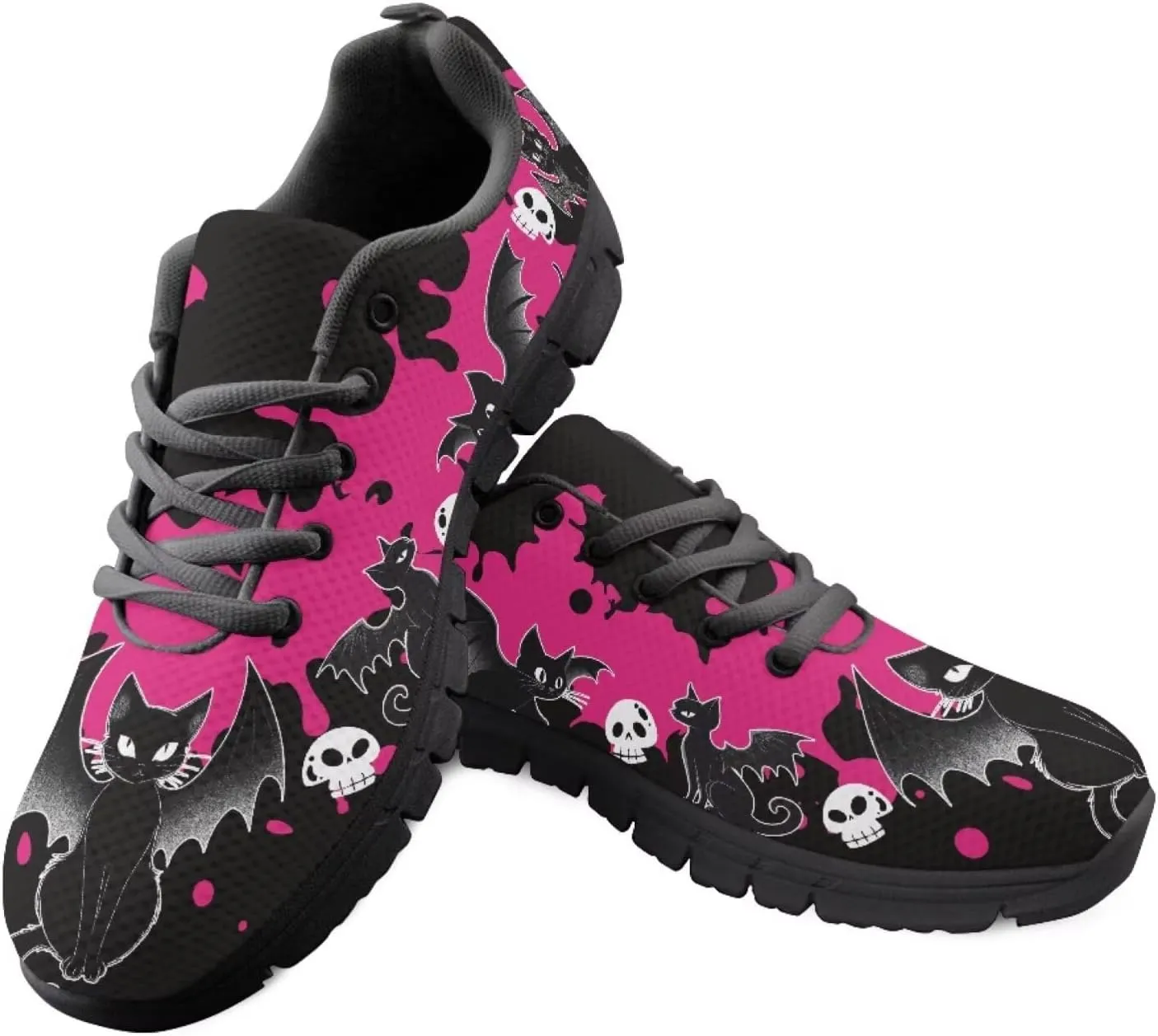 Bigcardesigns Womens Lightweight Athletic Fashion Sneaker Jogging Running Sports Shoes Colorful Floral Design