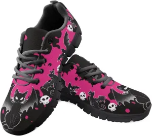 Bigcardesigns Womens Lightweight Athletic Fashion Sneaker Jogging Running Sports Shoes Colorful Floral Design