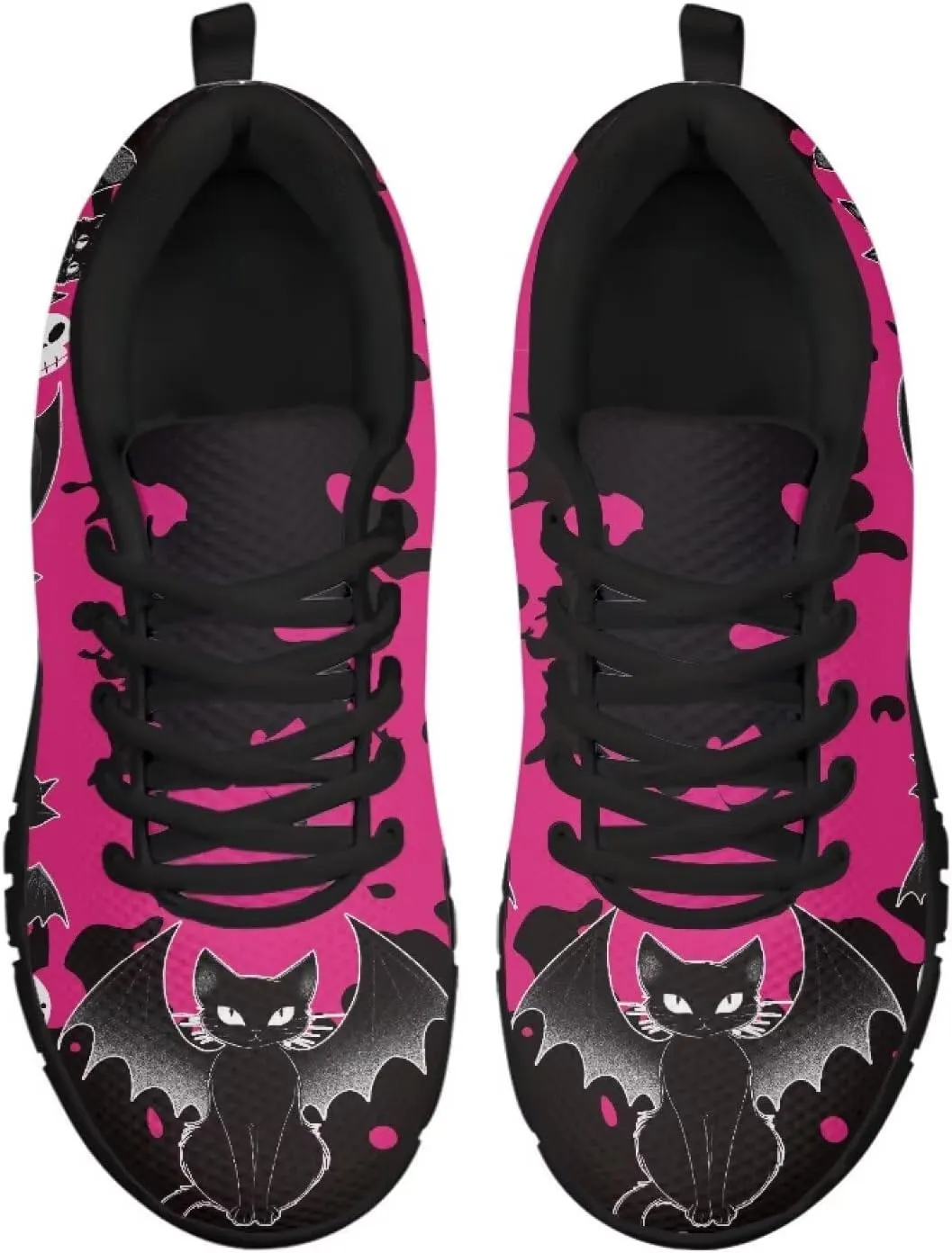 Bigcardesigns Womens Lightweight Athletic Fashion Sneaker Jogging Running Sports Shoes Colorful Floral Design