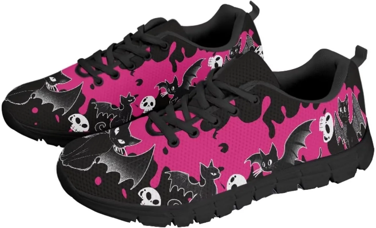 Bigcardesigns Womens Lightweight Athletic Fashion Sneaker Jogging Running Sports Shoes Colorful Floral Design