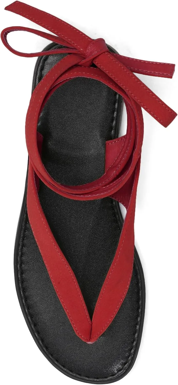 Black Ankle Strappy Thong Sandals for Women Cute Suede Flat Sandals Ladies Summer Dressy Beach Flip Flops Sandals