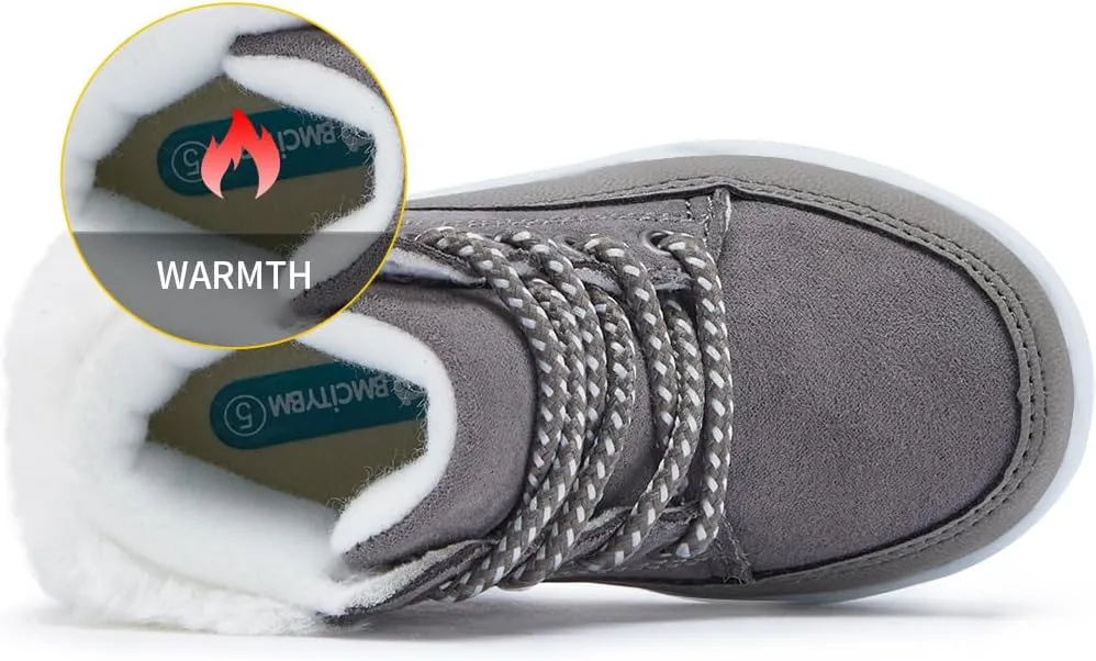 BMCiTYBM Kids Snow Boots Boys Girls Toddler Winter Waterproof Shoes Cold Weather Outdoor Lightweight (Toddler/Little Kids/Big Kids)