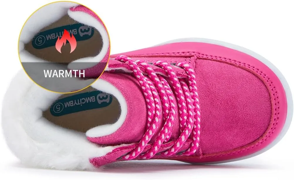 BMCiTYBM Kids Snow Boots Boys Girls Toddler Winter Waterproof Shoes Cold Weather Outdoor Lightweight (Toddler/Little Kids/Big Kids)