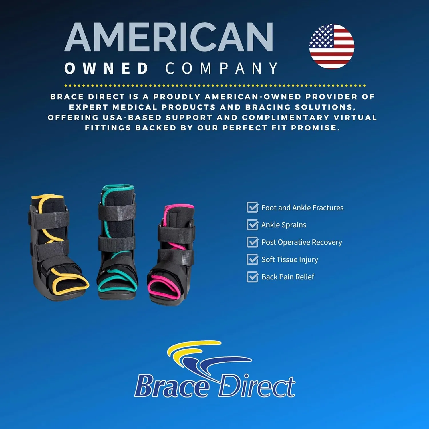 Brace Direct Children’s Pediatric Walker Fracture Boot for Kids Broken Toe or Foot, Left or Right, Lightweight Padded Support Cam Boot for Foot Injury