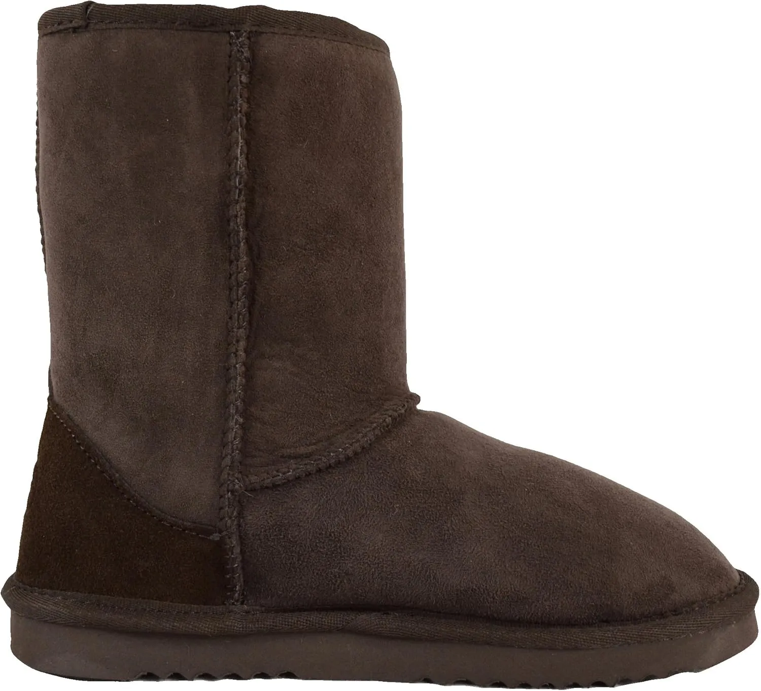 Bushga Ladies Genuine Sheepskin Mid Calf Short Boot (Black, Chocolate Brown, Grey, Chestnut, Purple)