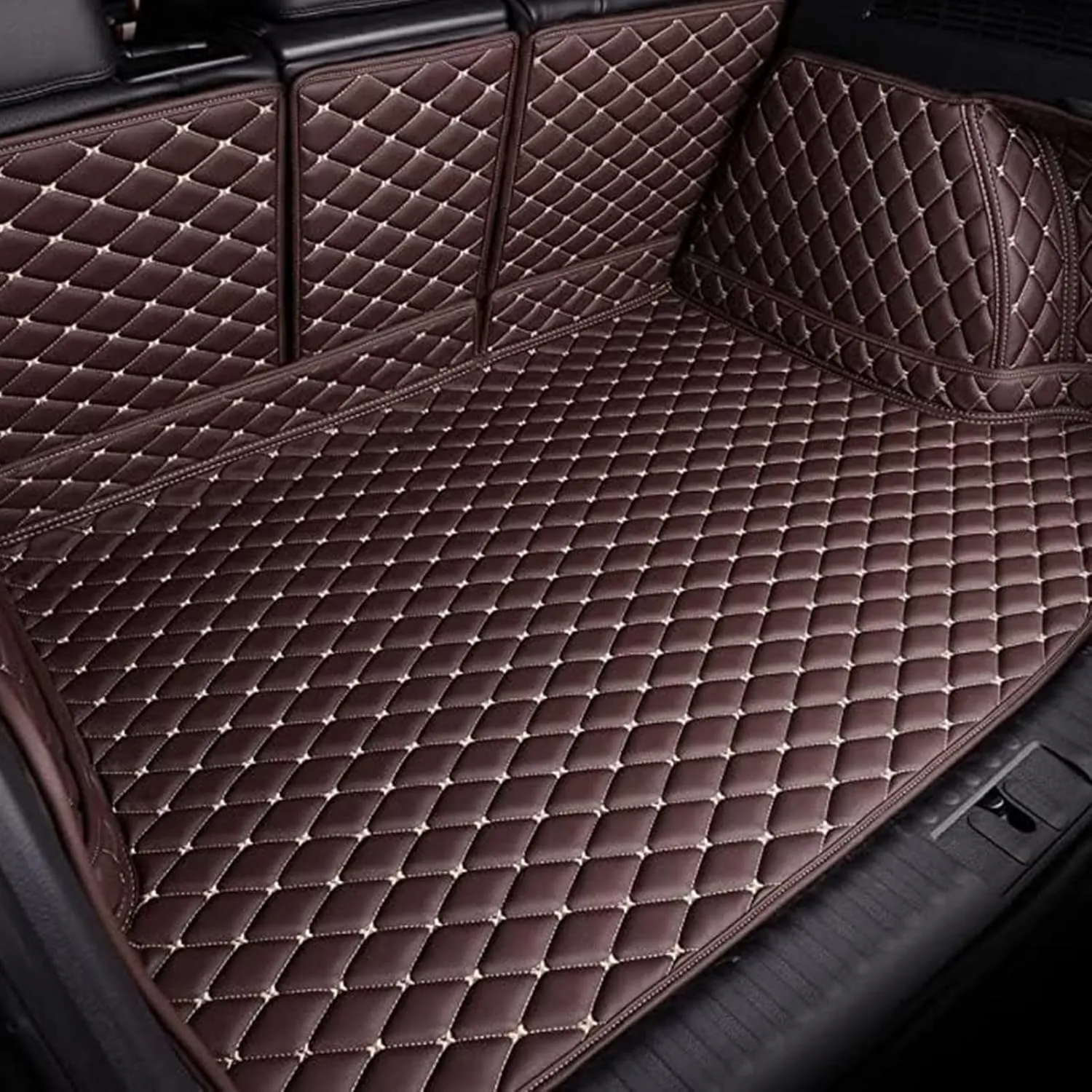 Car Boot Liner Mat for Ford eco Sport 2013-2017 Full Coverage Leather Car Boot Protector Waterproof Boot Liner Interior Accessories,C