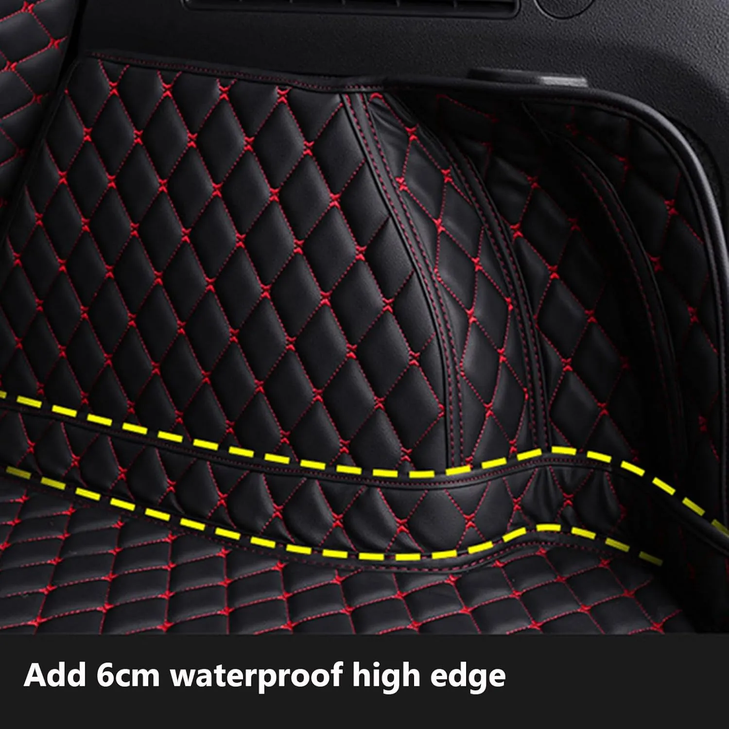 Car Boot Liner Mat for Ford eco Sport 2018- Full Coverage Leather Car Boot Protector Waterproof Boot Liner Interior Accessories,F