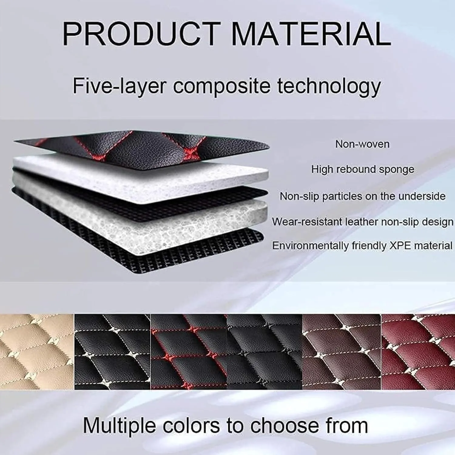 Car Boot Liner Mat for Suzuki Swift 2013-2018 Full Coverage Leather Car Boot Protector Waterproof Boot Liner Interior Accessories,E