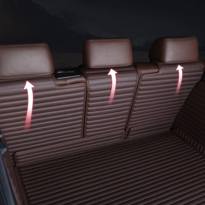 Car Boot Liner Protector for Mitsubishi Outlander Five Seats 2013 2014 2015 2016, Resistant Easy to Install Premium Car Accessory,D Brown