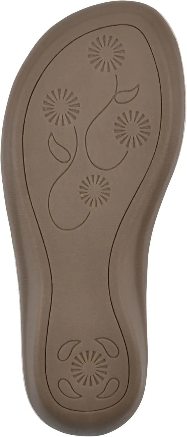 CLIFFS BY WHITE MOUNTAIN Women's Cassia Mini Wedge Flower Flip Flop Sandal