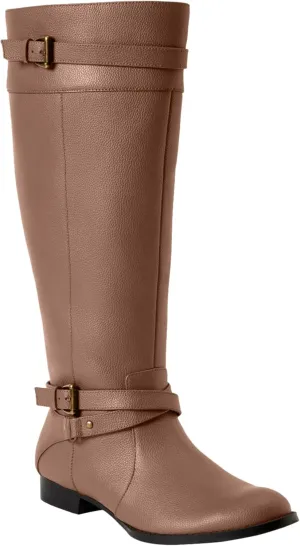 Comfortview Women's Wide Width The Janis Wide Calf Leather Boot