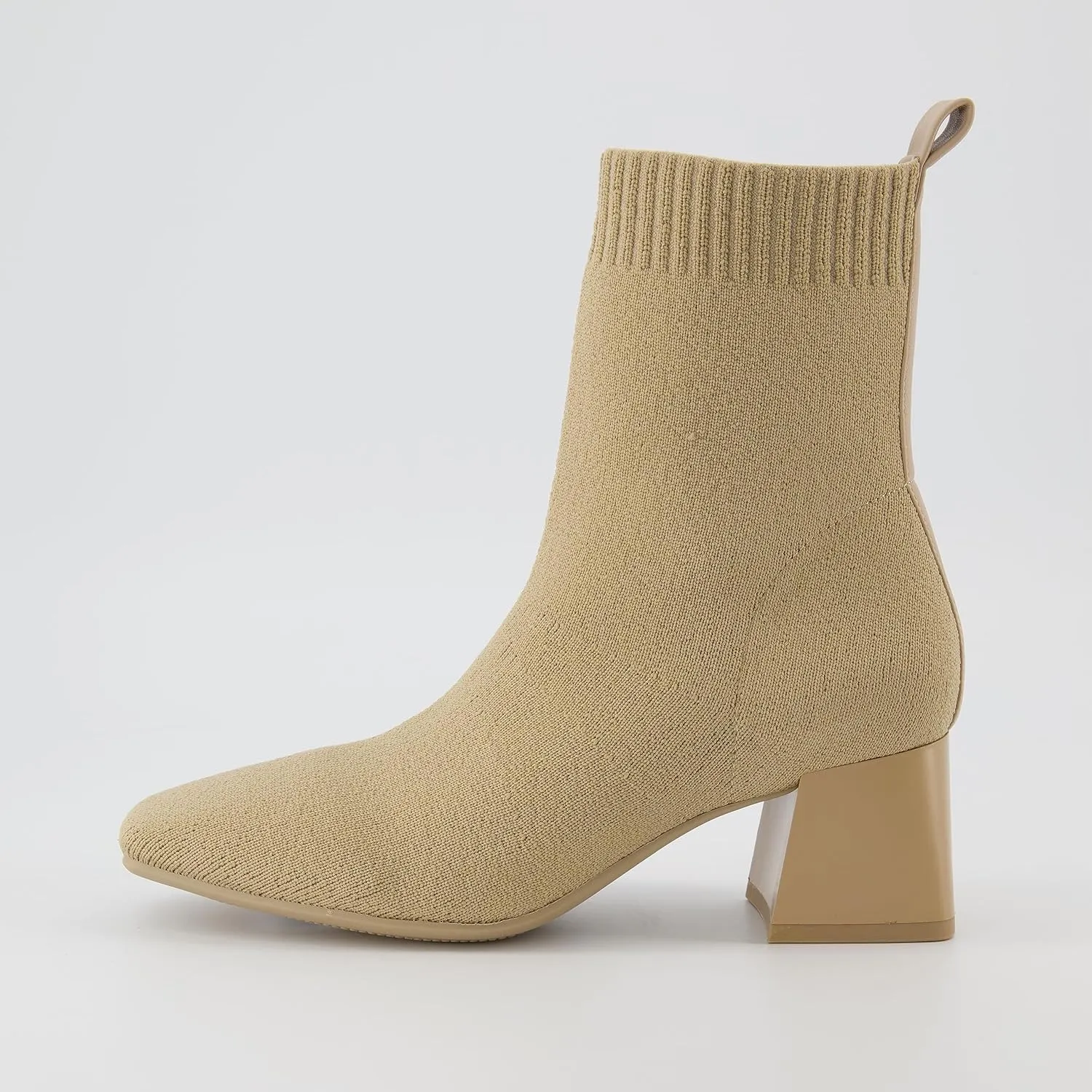 CUSHIONAIRE Women's Milo Stretch Ankle Sock Boot – Soft Knit Upper, Memory Foam Padding, Lightweight 1.75" Heel, Wide Widths Available