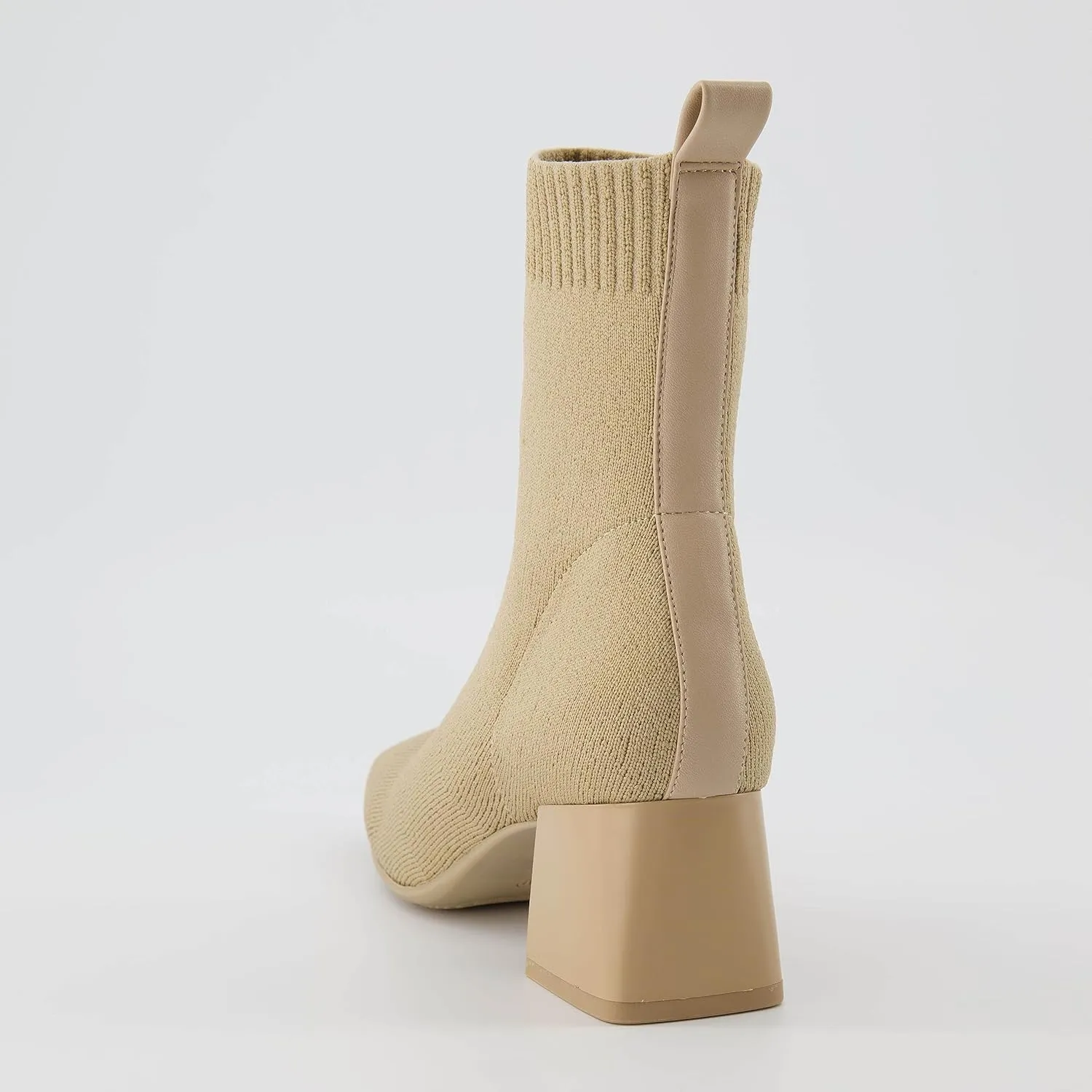 CUSHIONAIRE Women's Milo Stretch Ankle Sock Boot – Soft Knit Upper, Memory Foam Padding, Lightweight 1.75" Heel, Wide Widths Available