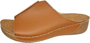 Damping Sole Upgradation Stretch Lightweight Sandals, Reef Platform Sandals Wedges Low Heel Rubber Arch Support Cushion Slip on Going Out Dressy Comfortable Black Slides Wedge Slippers