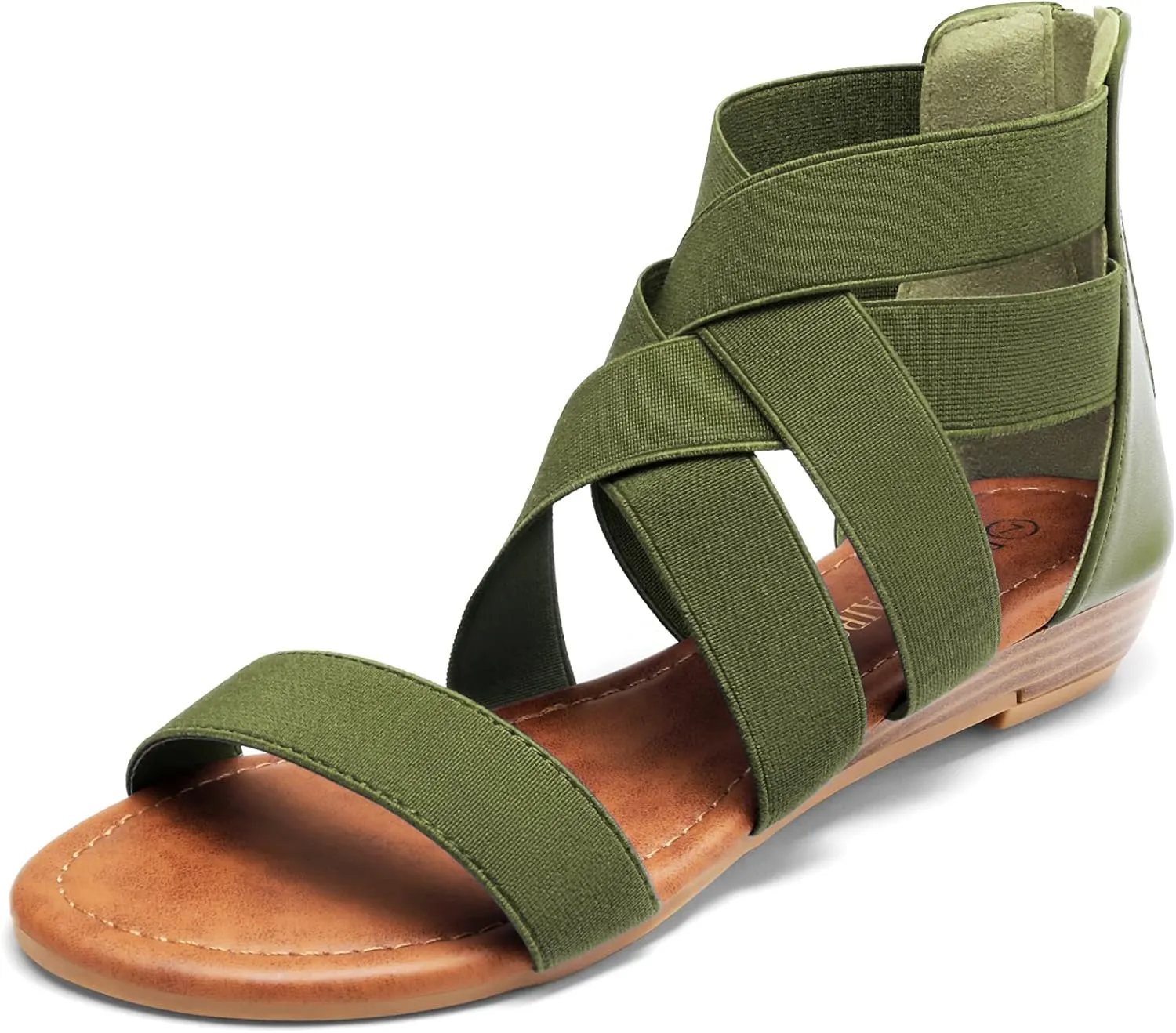 DREAM PAIRS Women's Elastic Ankle Strap Low Wedges Sandals