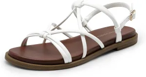 DREAM PAIRS Women's Sandals Cross Strappy Gladiator Dress Flat Sandals Daily Casual Comfortable Summer Shoes