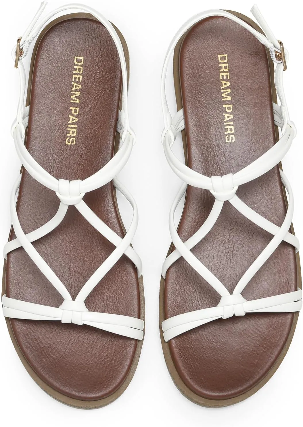 DREAM PAIRS Women's Sandals Cross Strappy Gladiator Dress Flat Sandals Daily Casual Comfortable Summer Shoes