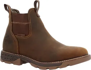 Georgia Boot Carbo-Tec FLX Waterproof Chelsea Work Boot, Brown, Size 8.5(M)