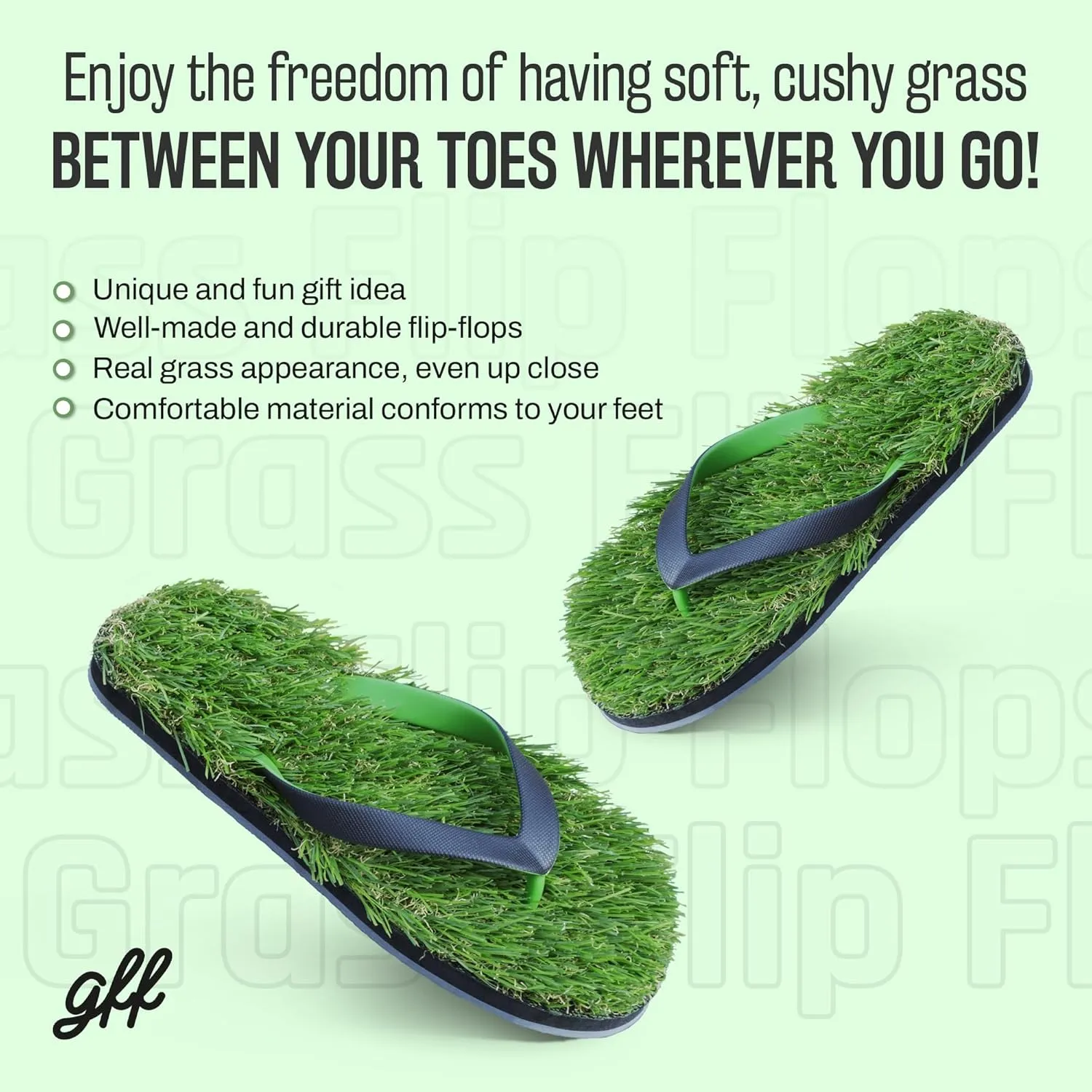 GFF Grass Flip Flops for Men/Women/Kids - XS/S/M/L Size Sandal - Camo/Black/Pink Color Slippers
