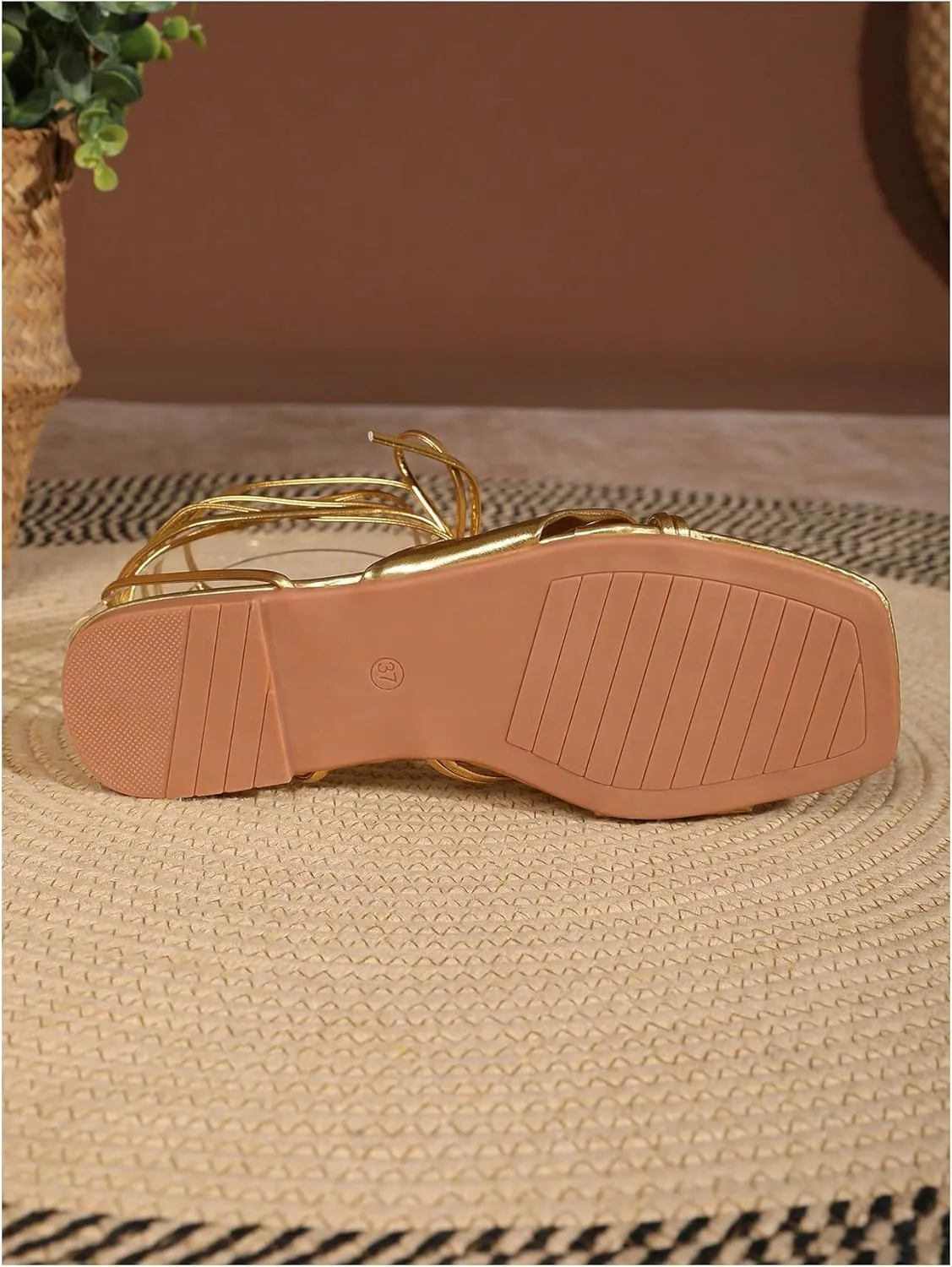 GORGLITTER Women's Bow Lace Up Sandals Gladiator Strappy Flat Sandals Open Toe Beach Slide Sandals