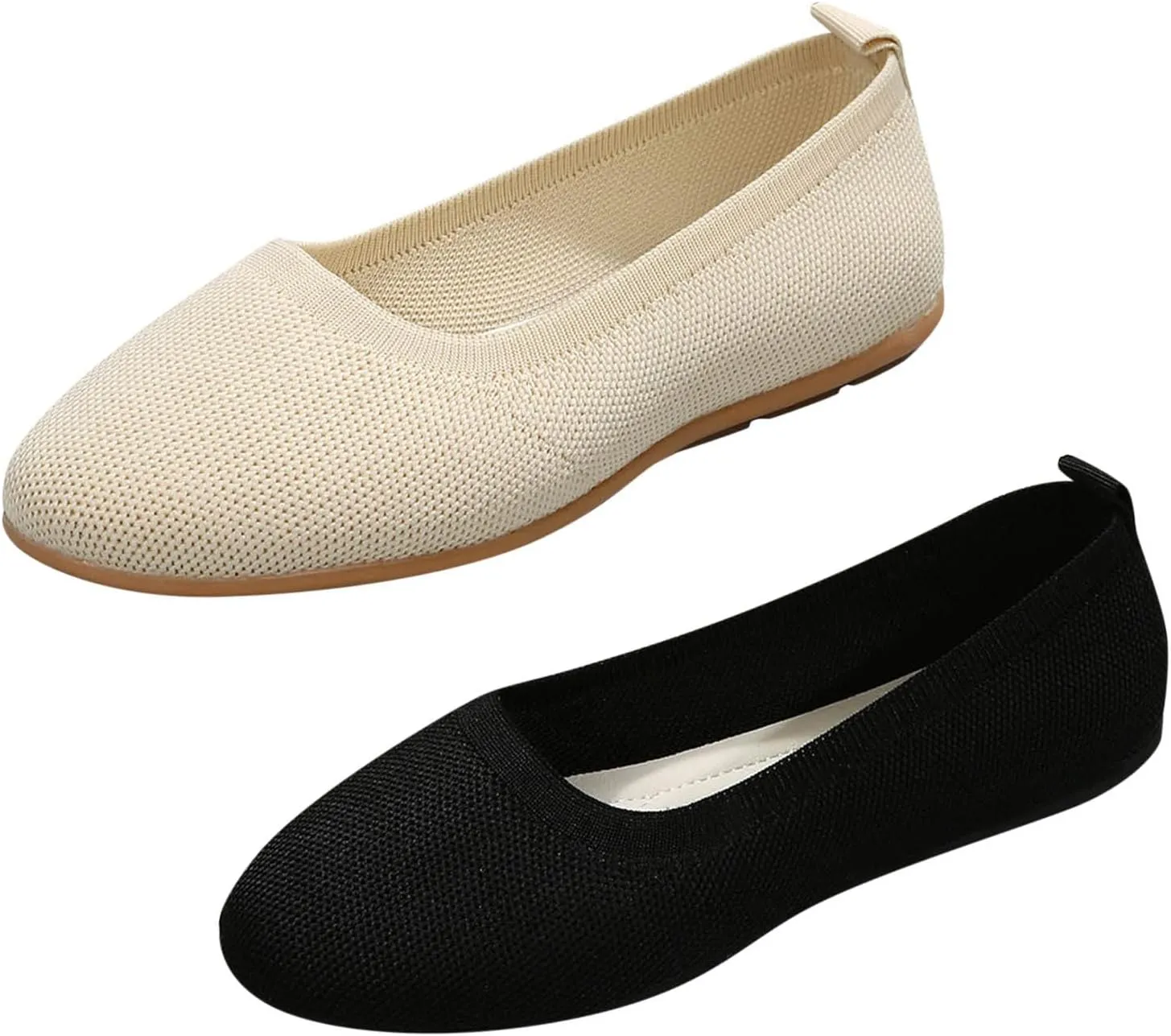 Hbeylia Fashion Loafers for Women Casual Spring Summer Breathable Knitted Round Toe Low Tops Canvas Shoes Slip On Flats Walking Shoes Non Slip Play Sneakers Loafers for Work Nurse