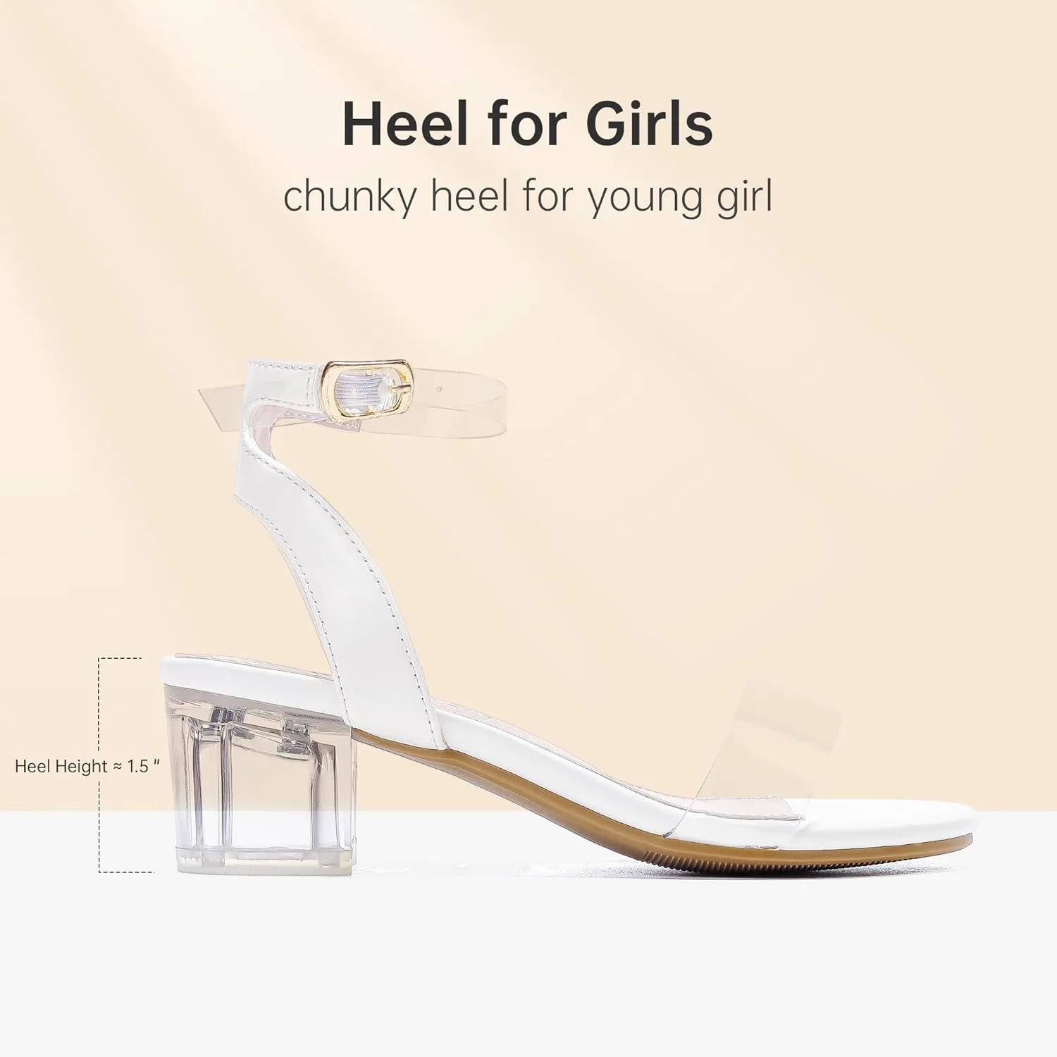 High Heels for Kids Open Toe Dress Shoes for Girls Ankle Strap Pump Shoes Flower Girl Sandals Wedding Party for Little Big Kids