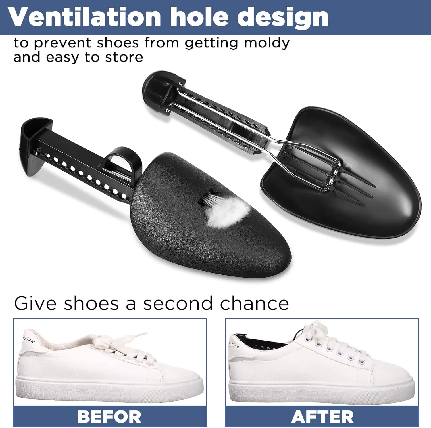 Honeydak 20 Pairs Plastic Shoe Stretcher Adjustable Shaper Stretchers Portable Shoe Trees Shoes Boot Holder for Men Women