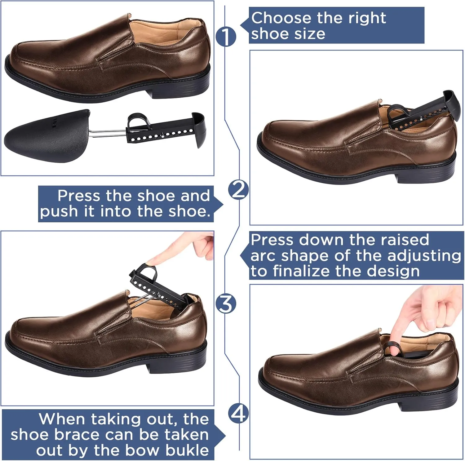 Honeydak 20 Pairs Plastic Shoe Stretcher Adjustable Shaper Stretchers Portable Shoe Trees Shoes Boot Holder for Men Women