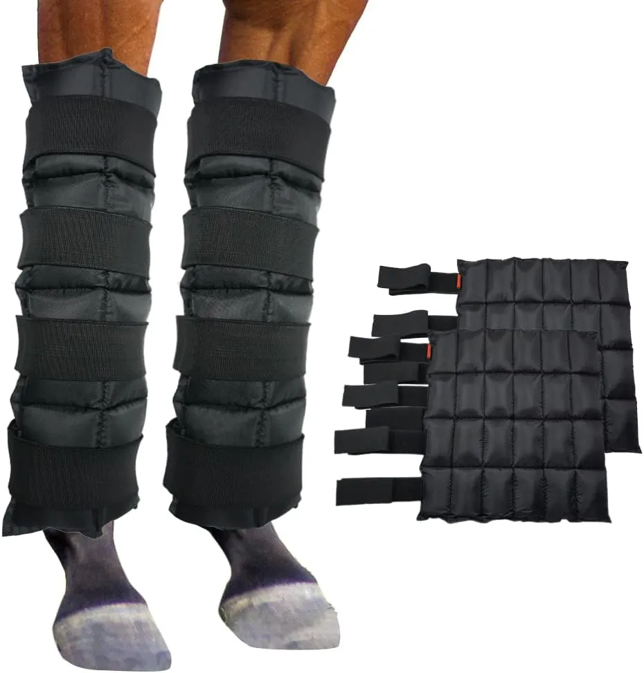 Ice Boot for Horses Ice Pack Wraps, Cooling Wraps for Horse Injuries, Reusable Horse Leg Ice Boot Cold Pack with Flexible Straps, Universal Size, 16.9" x 16.1" - 1 Pair